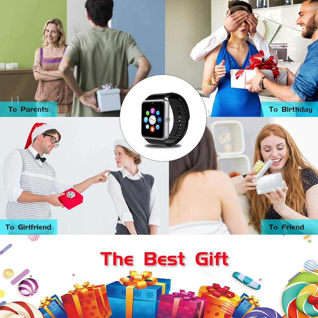 Đồng hồ thông minh màn hình cảm ứng chạm hệ điều hành Android iPhone