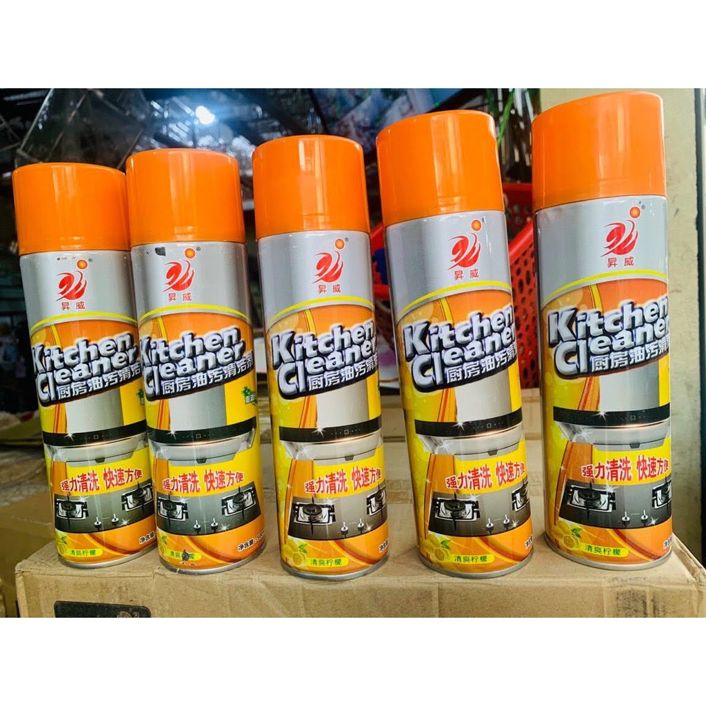 chai xịt bọt tuyết tẩy rửa siêu sạch kitchen cleaner nhà bếp 500ml ( 1 chai màu cam ) -km