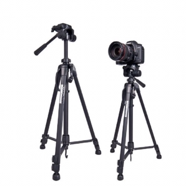 Chân máy ảnh, tripod Weifeng WT-3520, khung nhôm cao cấp, tặng kèm kẹp điện thoại