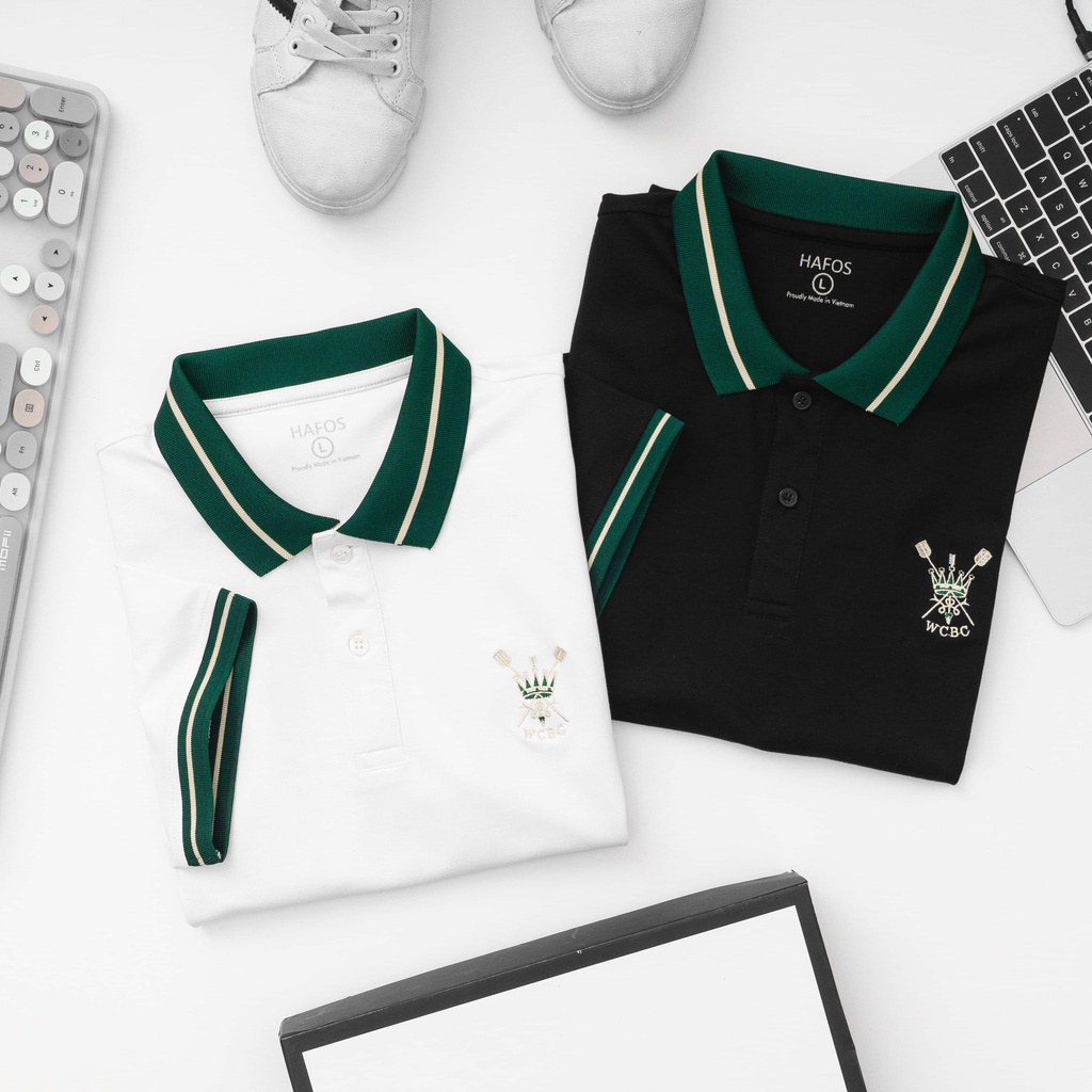 Áo Thun Polo Nam cổ bẻ WCBC Đen vải Cotton cao cấp sang trọng – HAFOS