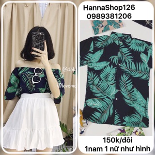 Combo áo đôi hàng chất đũi đẹp Hanna( kèm clip shop tự quay )