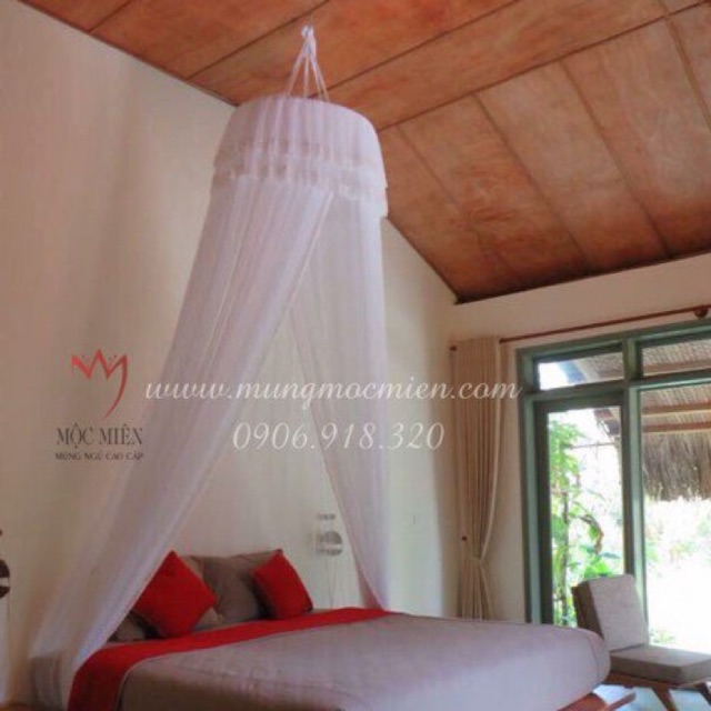 Màn tròn resort - trắng sang trọng | Mùng tròn khách sạn, resort thương hiệu Mộc Miên