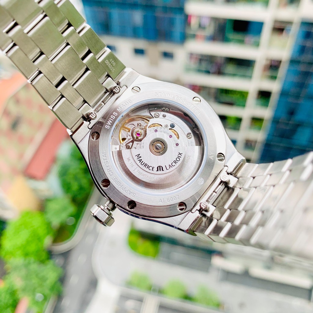 Đồng hồ nam chính hãng Maurice Lacroix Aikon 39mm Blue - AI6007-SS002-430-1 - máy Cơ Automatic - Kính Sapphire