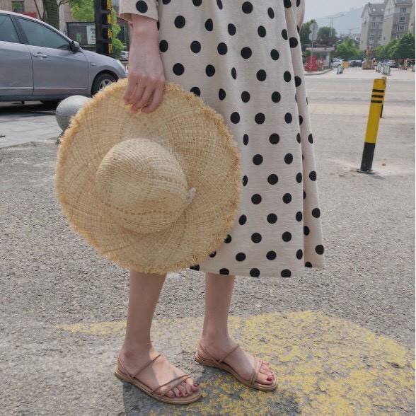 Sandal nữ đế bệt đi học đẹp ulzzang quai mảnh JAENIA SD004