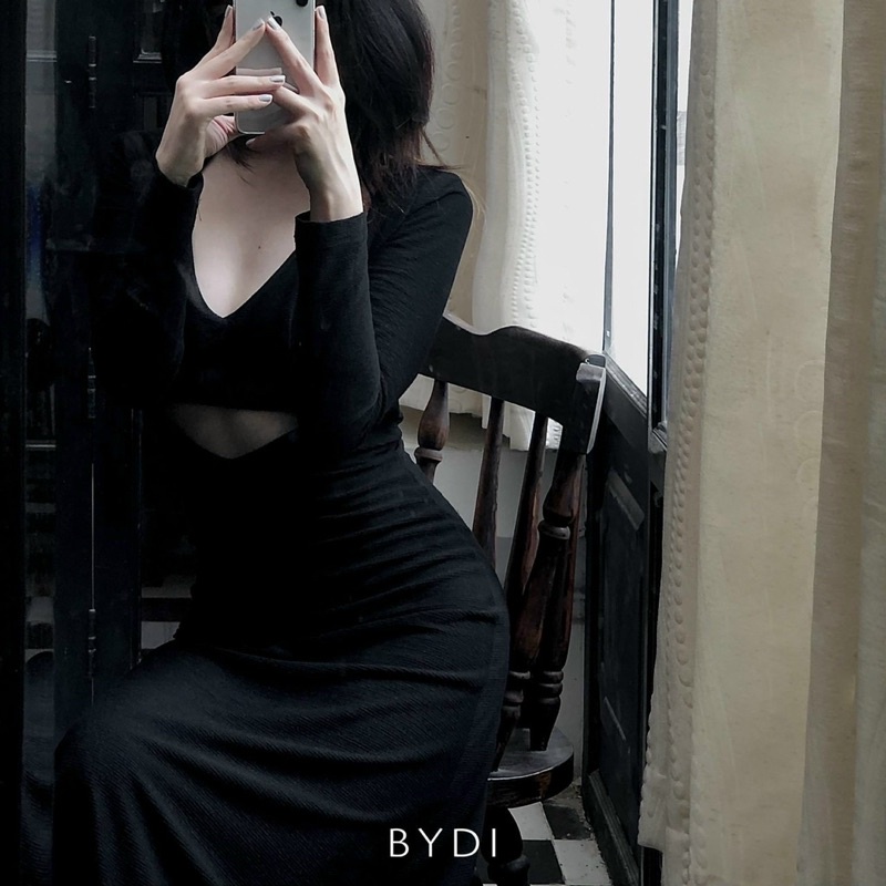 Sét Đầm Tay Dài Kèm Áo Bra-D10-