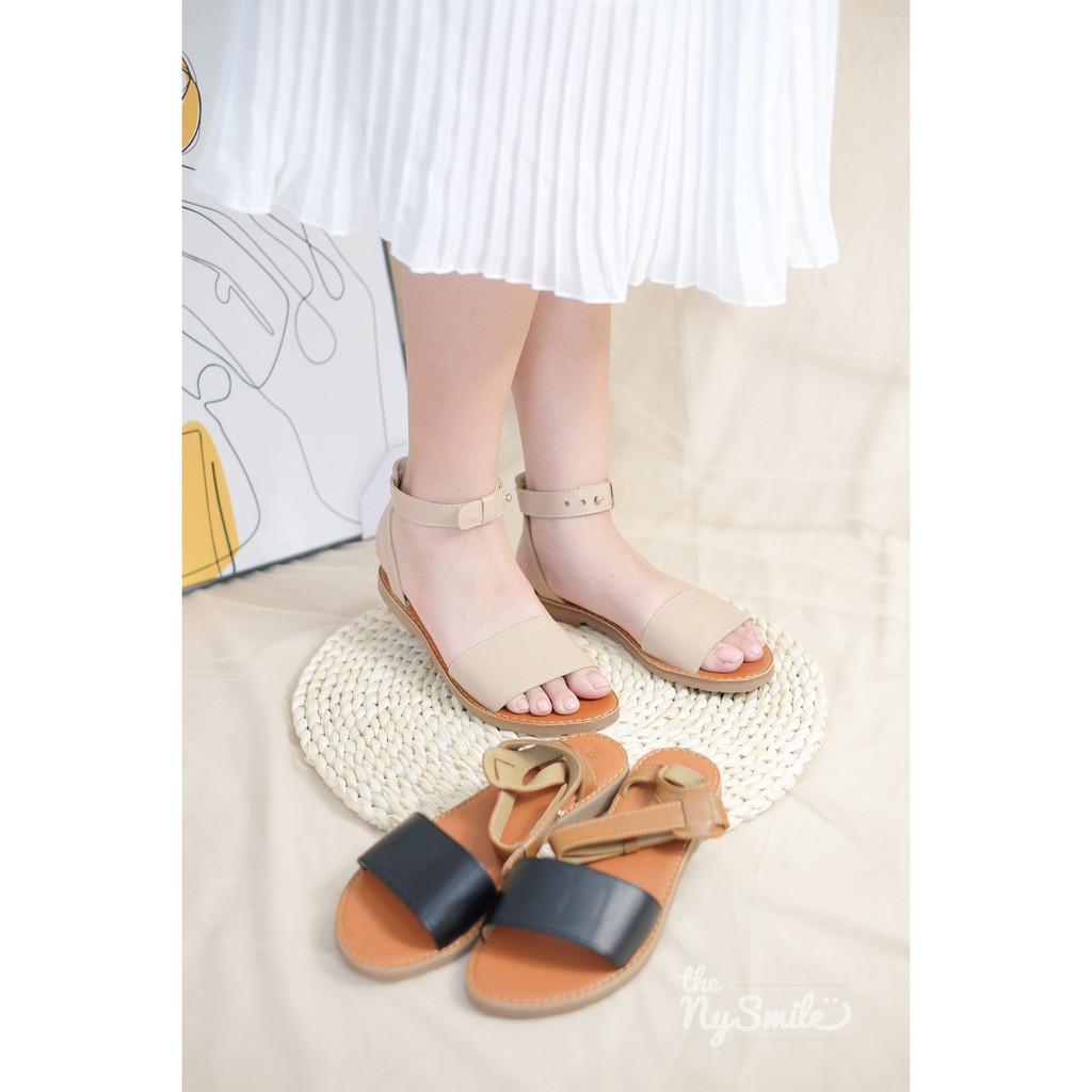 Giày sandal hè bản ngang 1 nút - THENYSMILE