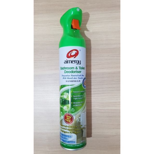 Xịt khử mùi diệt vi khuẩn nhà vệ sinh phòng tắm Alcare 300ml Airnergy Bathroom & Toilet Deotoriser Spray