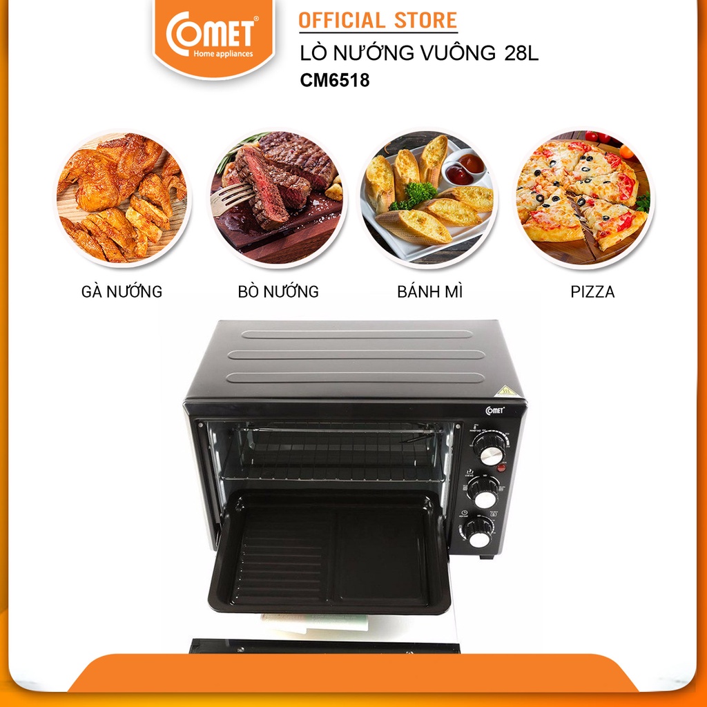 [Mã ELCM81 giảm 8% đơn 800K] Lò nướng điện đa năng 28L Comet CM6518