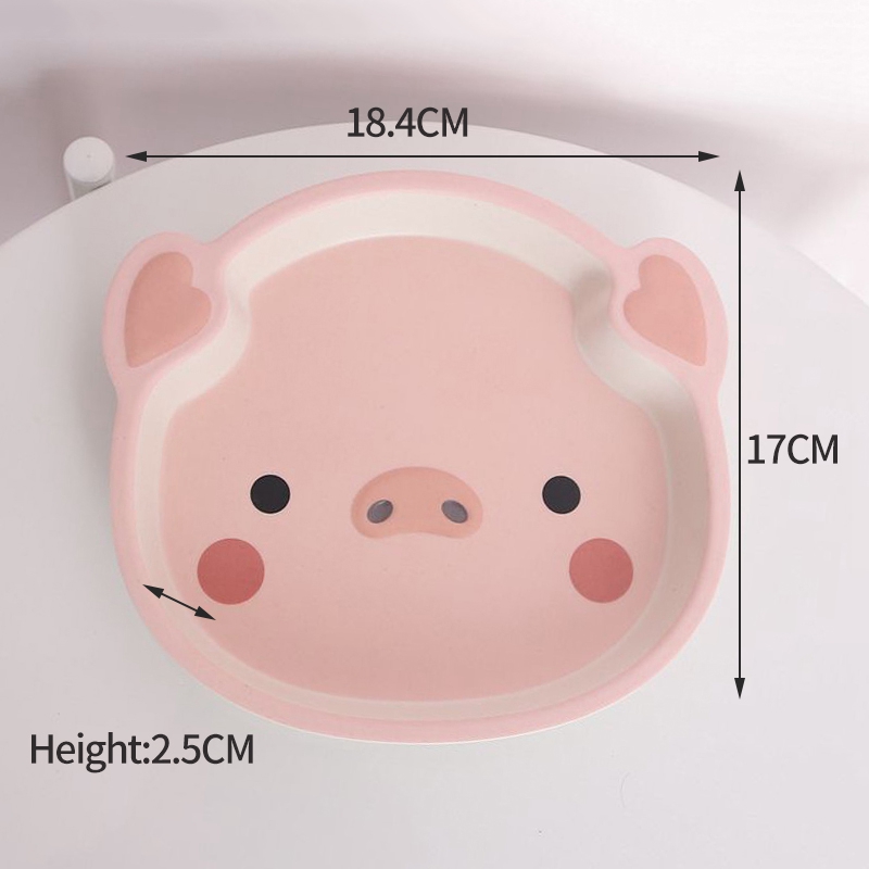 Khay Đựng Thức Ăn Cho Bé Hình Chú Heo Dễ Thương