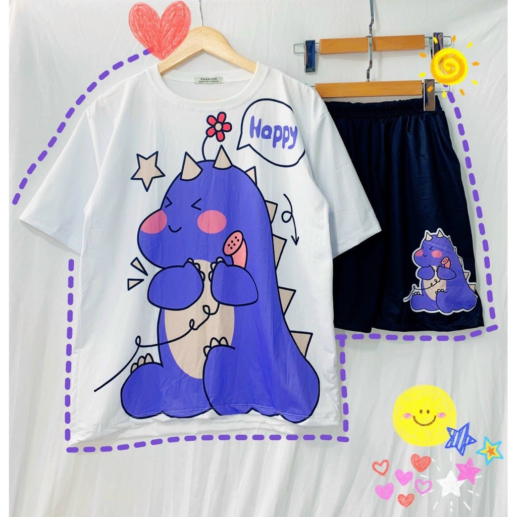 Sét bộ Khủng Long vui vẻ form rộng hợp với cặp đôi dễ thương TTML0045