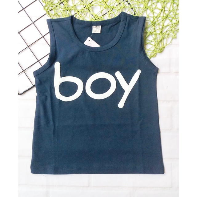 15-20kg Áo thun ba lỗ in chữ BOY cho bé trai