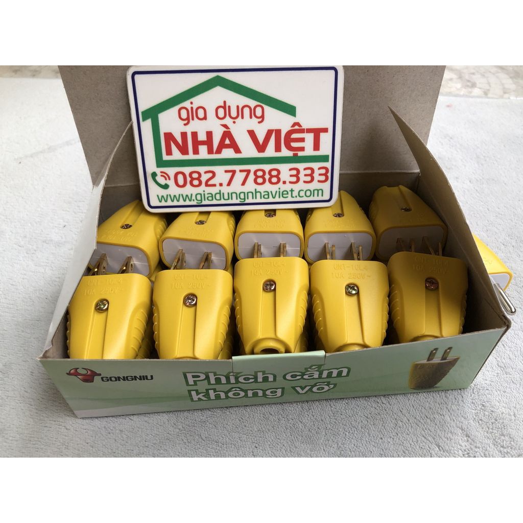 Phích cắm điện chân dẹt Gongniu Bull GNT-10L4 10A 250V chống va đập