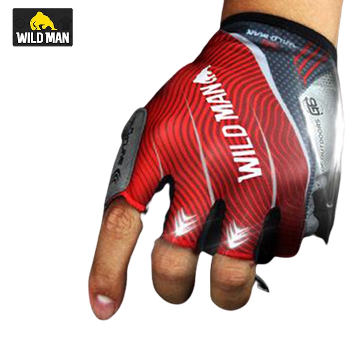 Găng tay nửa ngón Wild man đạp xe tập cơ tay chuẩn hàng chính hãng dành cho cả nam và nữ