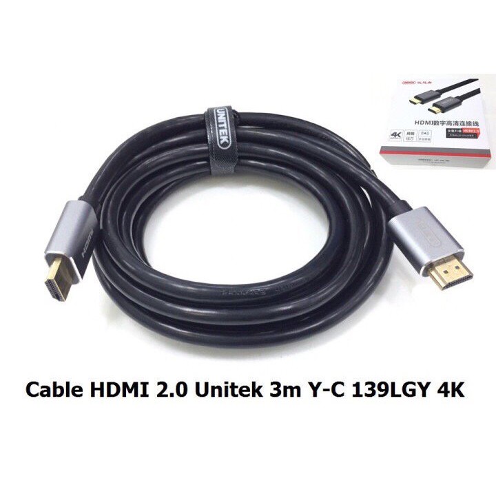 Cáp HDMI Unitek 2.0 4K 0.5m YC 185LGY , 1.5m 137LGY, 2m YC 138LGY , 5m YC 140LGY