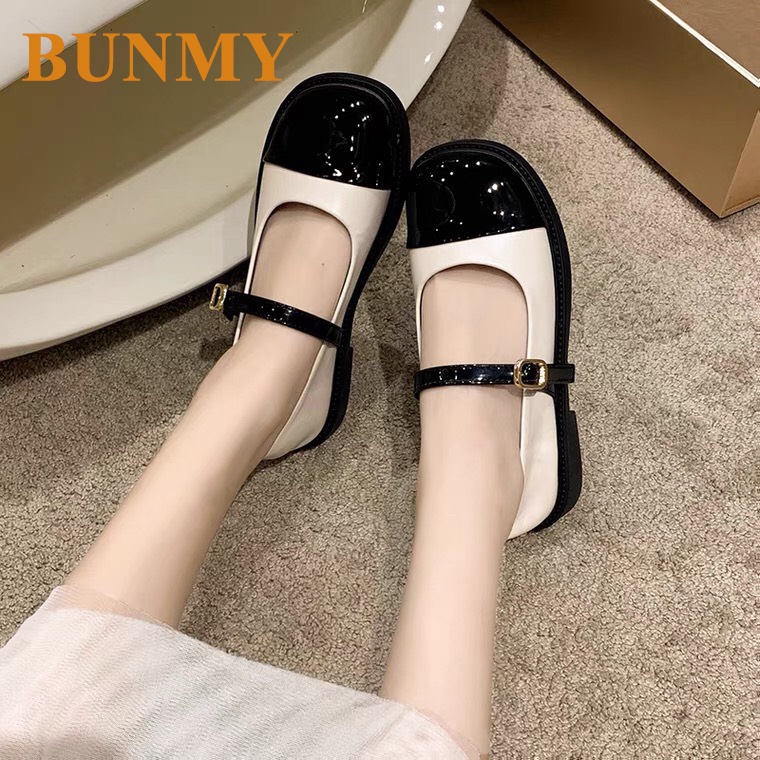 Giày Búp Bê Tiểu Thư Da Mềm Bóng Cao 3 Phân Mũi Vuông Mớii