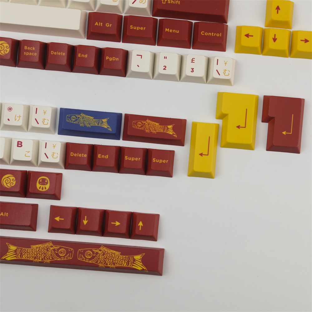 Gói phím hình cờ cá chép GMK, 168 phím keycaps Cherry Profile DYE-SUB Cá nhân hóa GMK Keycaps cho bàn phím cơ