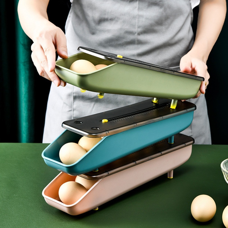 Hộp Đựng Trứng Cuộn Tự Động Dạng Ngăn Kéo Cho Tủ Lạnh