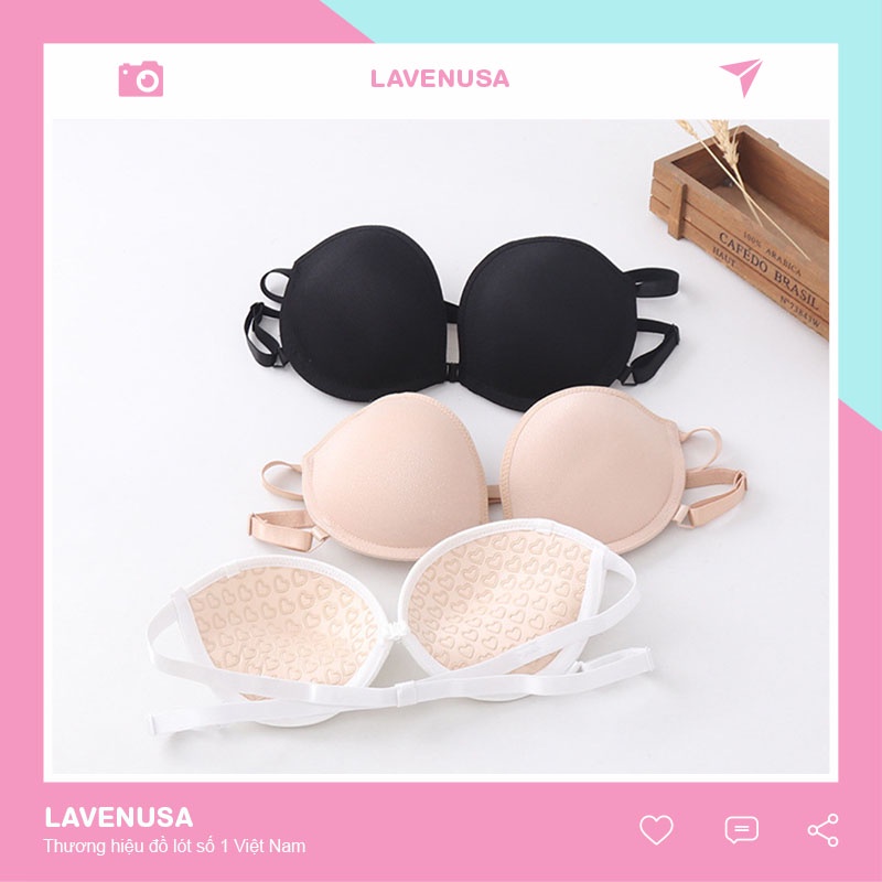 Áo cup ngực đệm tim chống tụt không dây đẩy ngực cao cấp LAVENUSA AL85