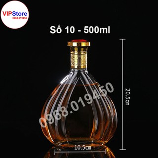 [ RẺ KHÔNG LỐI THOÁT ] COMBO 2 Vỏ Bình Thủy Tinh Đựng Rượu 500ml, Bình Ngâm Rượu Hình Quạt Cao Cấp, CTT-10X2
