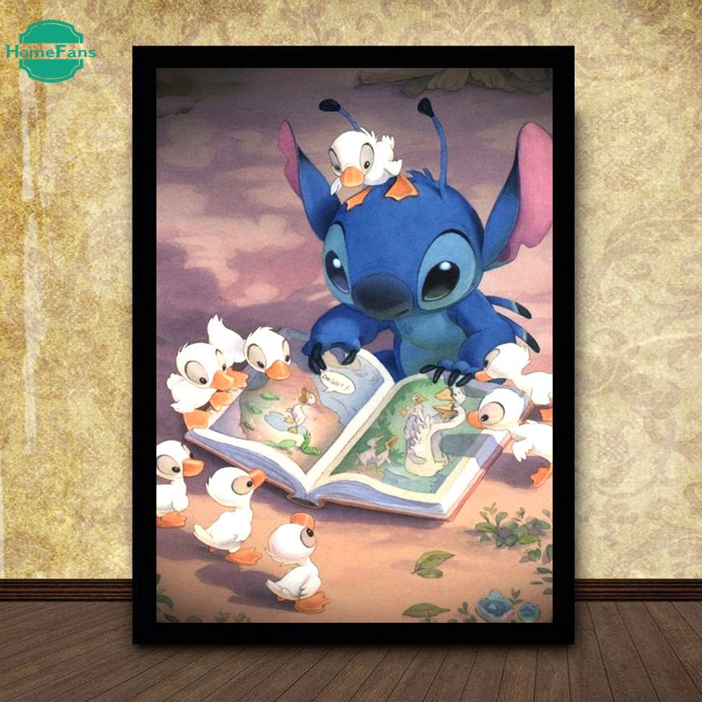 Bộ tranh đính đá 5D họa tiết hoạt hình dễ thương DIY dùng trang trí nhà cửa