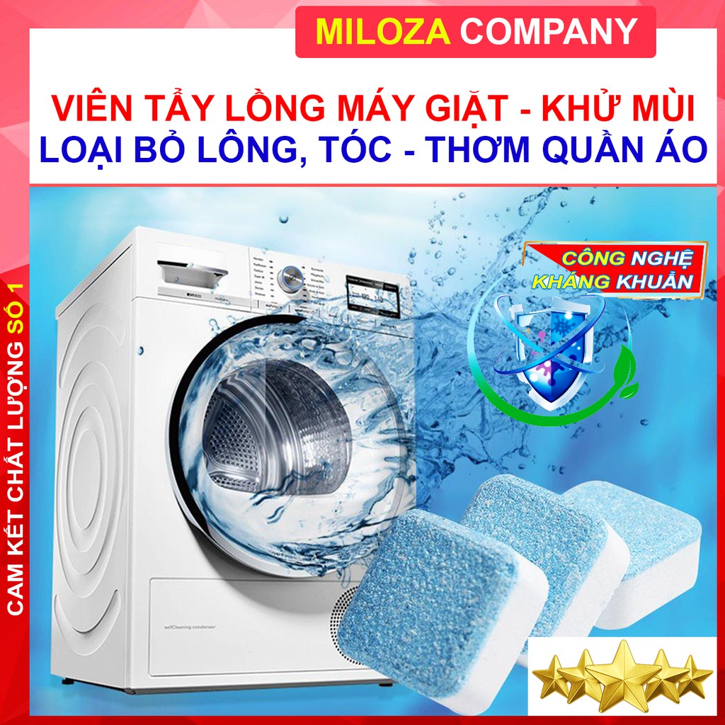 [COMBO 50] Viên Tẩy Lồng Máy Giặt - Làm Sạch Máy Giặt - Vệ Sinh Sạch Vết Bẩn, Loại Bỏ Lông, Cặn, Tóc - MILOZA