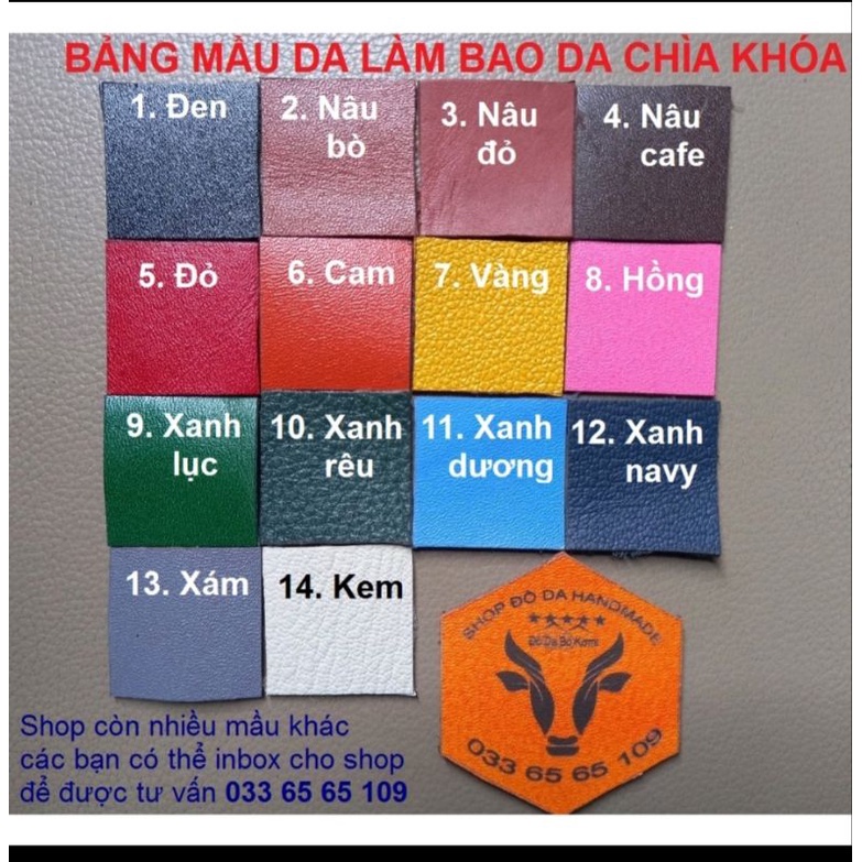 Spark Bao da chìa khóa Chevrolet spark bằng da bò thật, kèm tặng móc khóa, khắc tên free