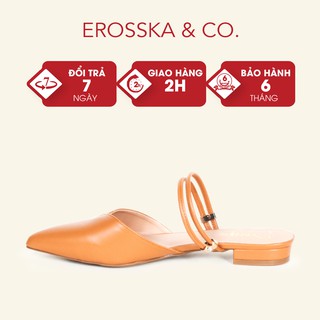 Giày cao gót Erosska thời trang mũi nhọn hở gót cao 2cm màu nâu _ EL004