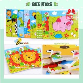 Combo 10 tranh ghép hình 9 miếng cho bé