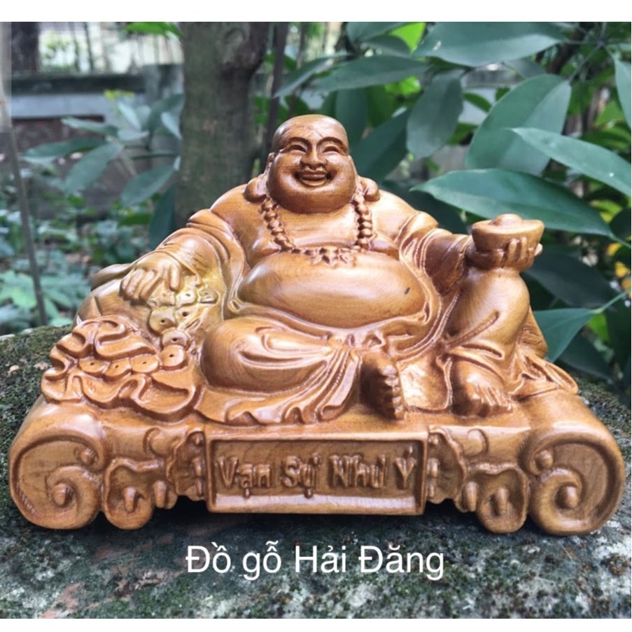 Tượng di lặc dâng vàng vạn sự như ý mini _ vật phẩm để xe oto hoặc bàn làm việc