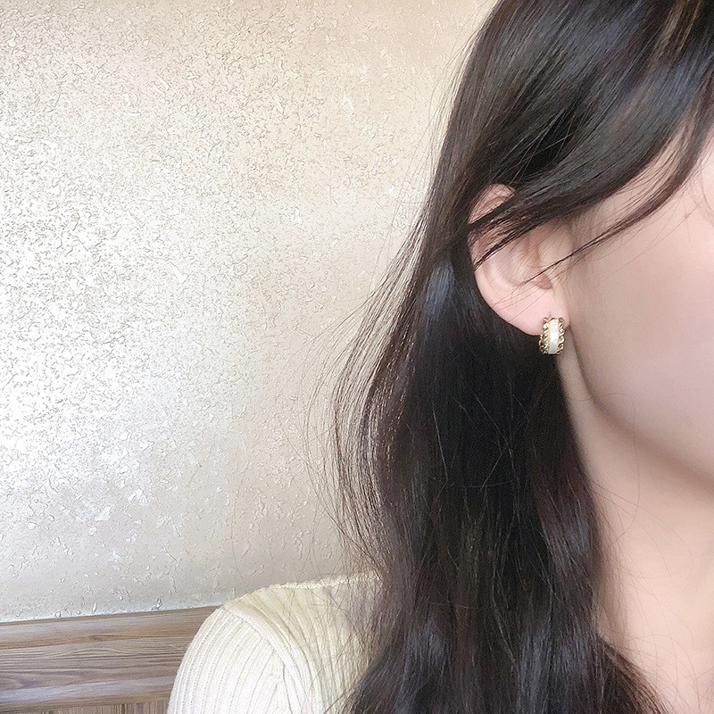 Khuyên tai kẹp không bấm lỗ chốt cố định K176 bằng hợp kim mạ vàng hình chữ C dáng ngắn Leous Accessories