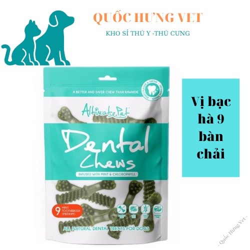 Xương gặm sạch răng thơm miệng cho chó nhiều dạng - vị bạc hà, cranberry 150g- QUỐC HƯNG VET