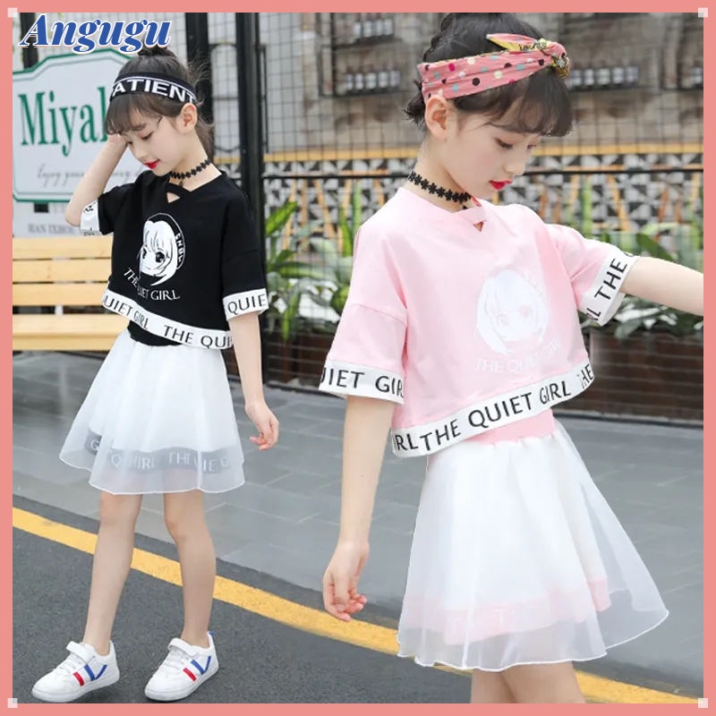 Set 2 Món Áo Thun Phối Chân Váy Kiểu Hàn Quốc Thời Trang Cao Cấp Cho Bé Gái Từ 3-4 - 5-6 - 7-8 - 9-10 - 11-12 Tuổi Cho Thanh Te