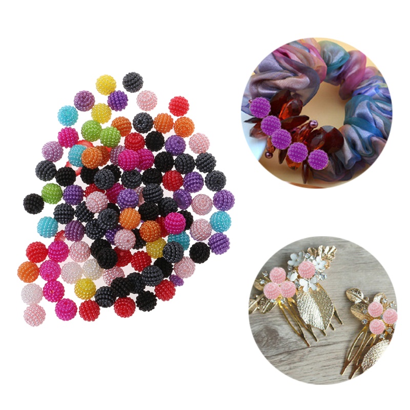 Bộ 100 Hạt Acrylic Hình Quả Dâu Tằm Dùng Làm Trang Sức DIY