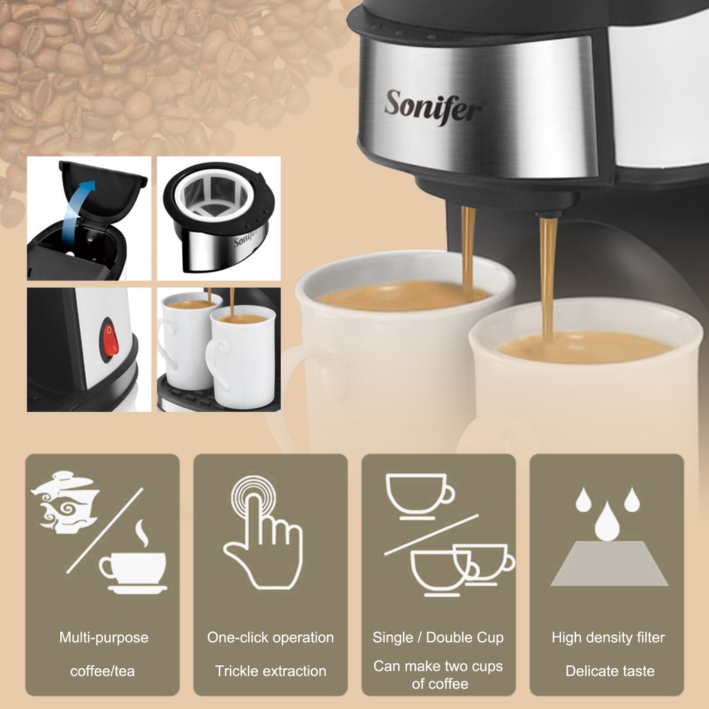 Máy Pha Ép Cà Phê Mini Tự Động Sonifer SF-3540, Máy Ép Pha Chế Cafe Espresso Cao Cấp