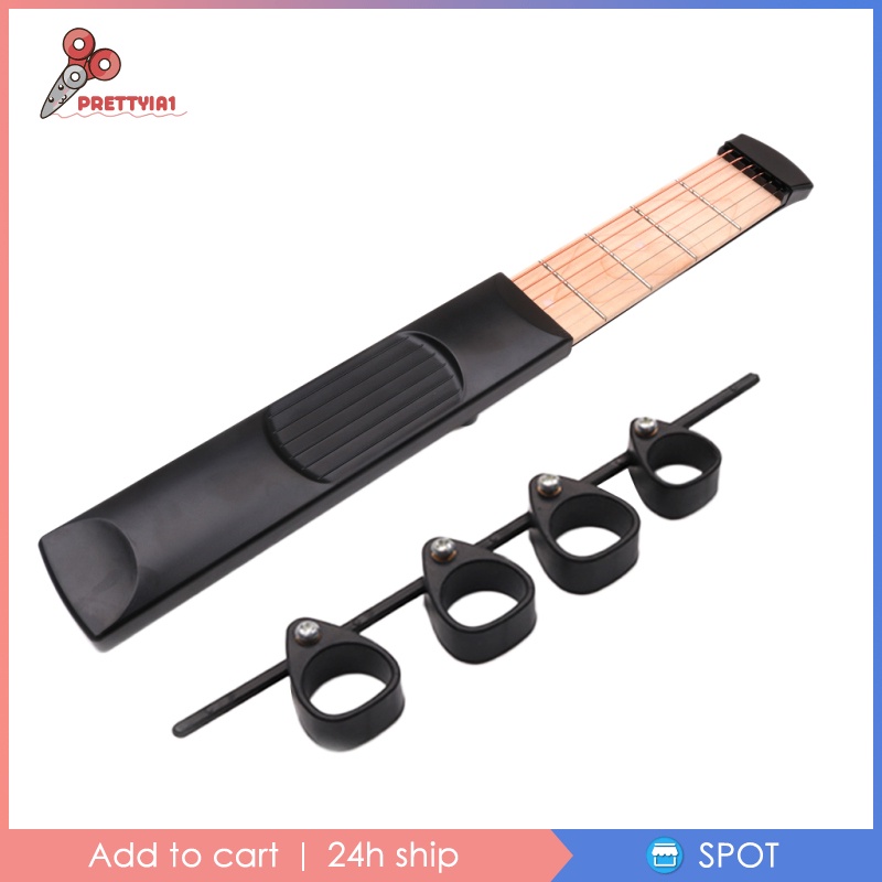 Dụng Cụ Luyện Tập Ngón Tay Đàn Guitar Prettyia1 6 Phím Màu Đen Cho Người Mới Bắt Đầu