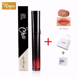 Son kem lì Chu Lipstick Màu 04 #04 Màu cam đất thời thượng Tặng Kèm Hũ Tẩy Da Chết Cho Môi