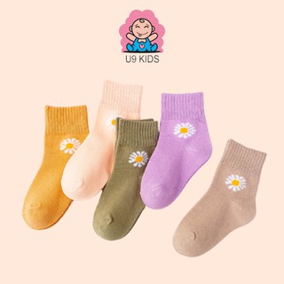 Tất Lưới Trẻ Em Chất Cotton Kiểu Hoa Cúc Cho Bé Gái U9 KIDS Từ 2-4 Tuổi