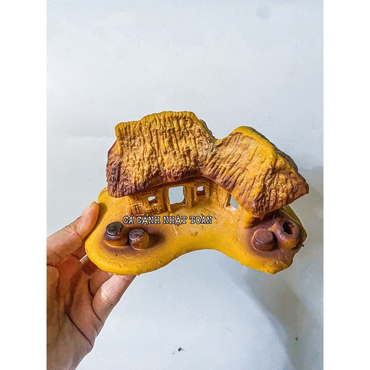 NHÀ LÁ TRANG TRÍ BỂ CÁ NON BỘ DÀI 15CM CAO 9CM