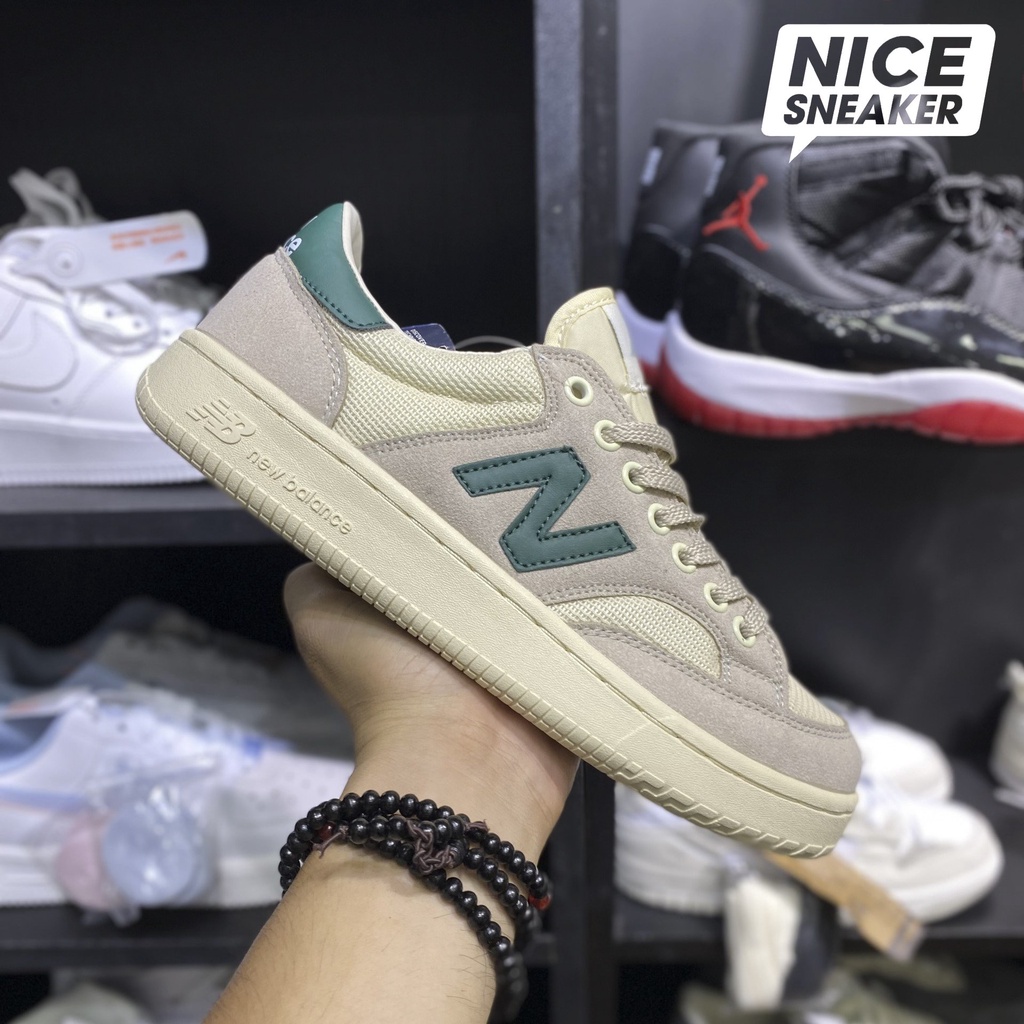 Giày New Balance Pro Court Beige Green (NBPro Xám Xanh Lá) - 1:1 chuẩn | Nice Sneaker
