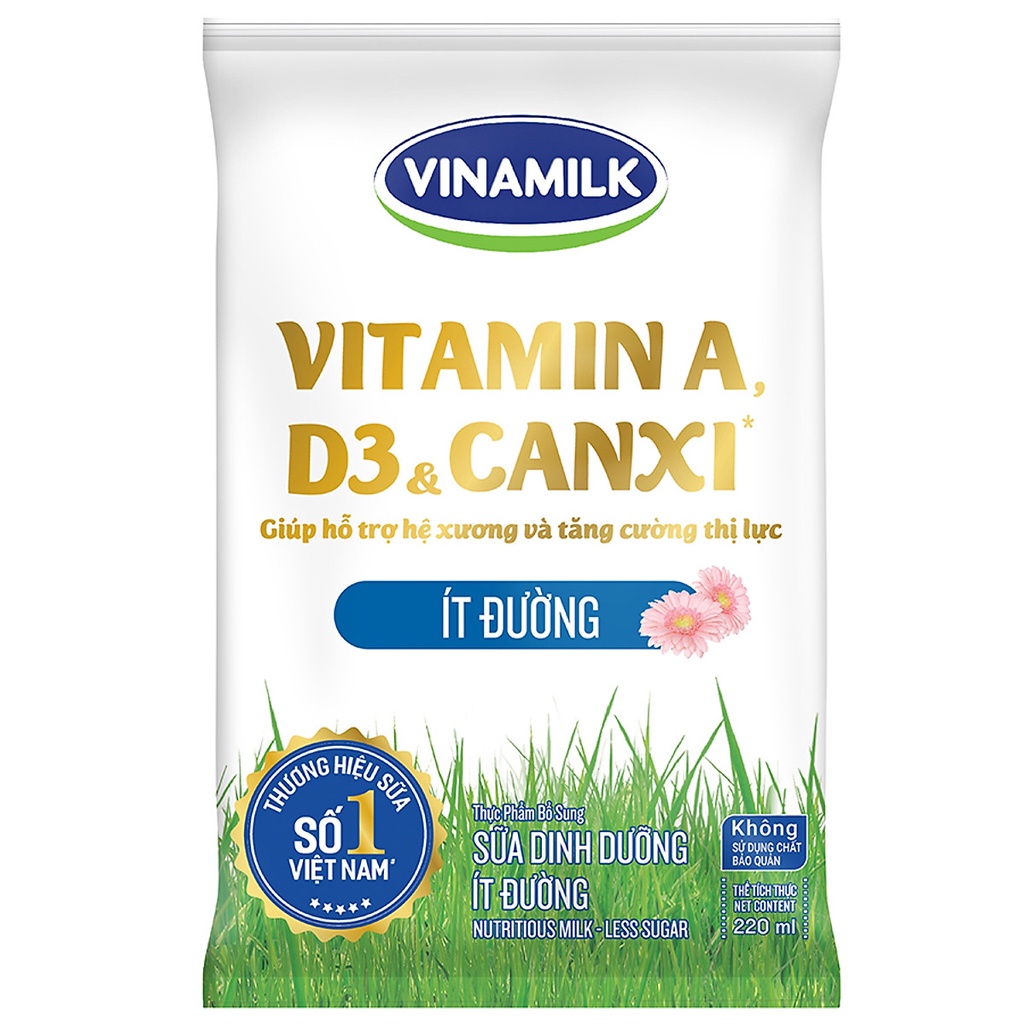 Combo 10 bịch sữa Vinamilk 220ml (Đủ vị)