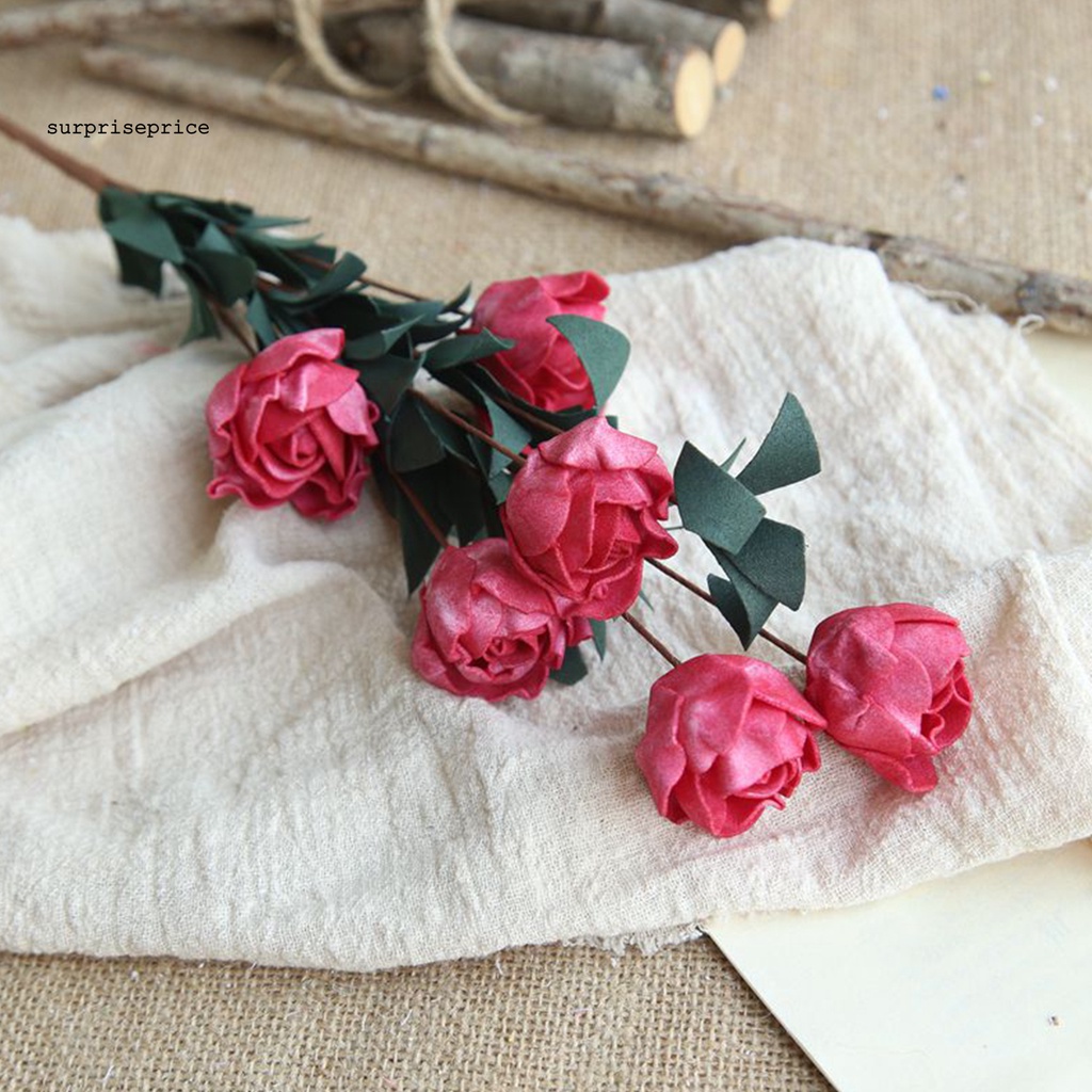 Bó hoa hồng giả bằng PE sống động đa năng cho cô dâu