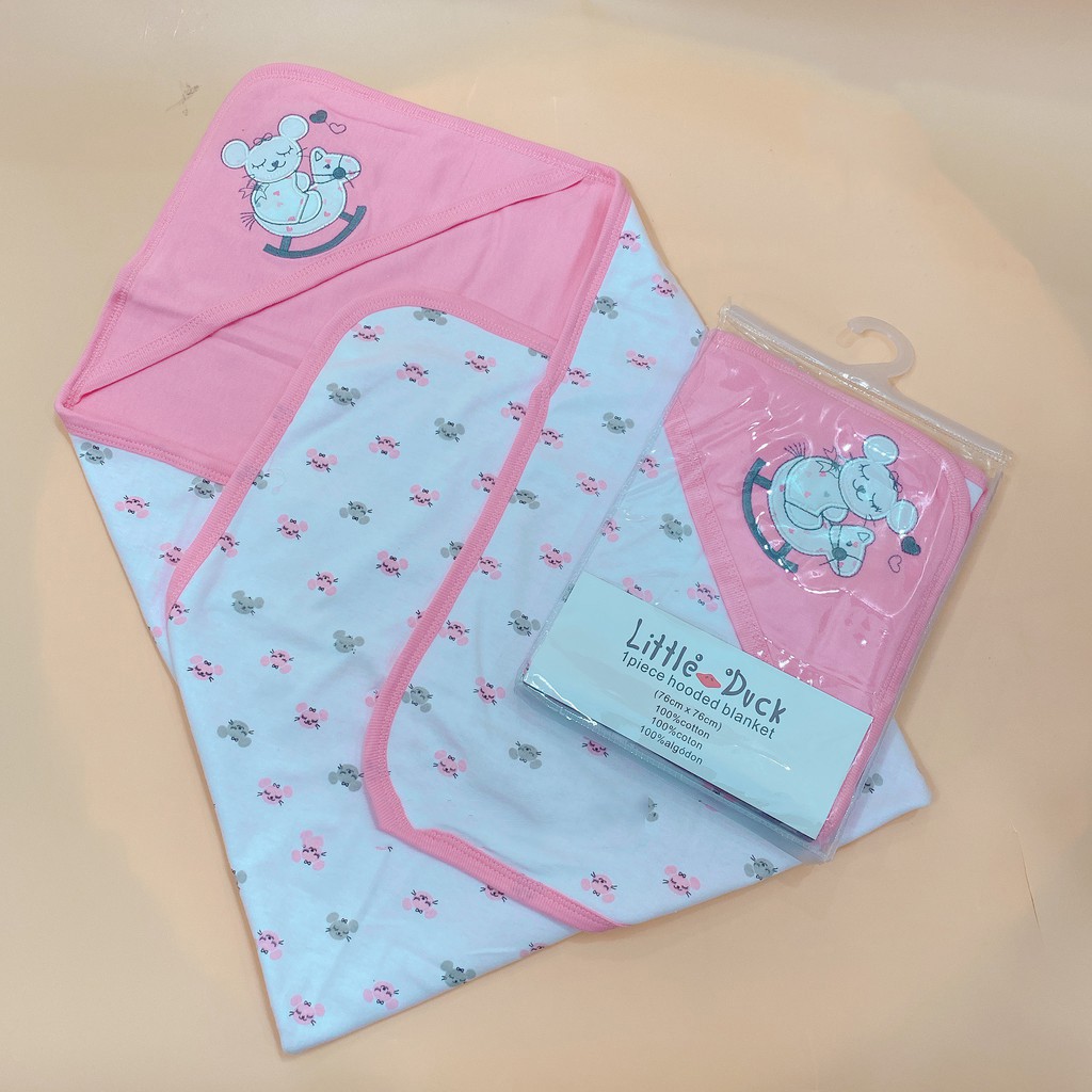 Chăn Ủ Choàng Little Duck Cotton 2 Lớp Cho Bé