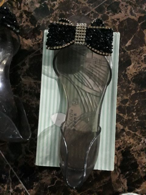 Giày nhựa nơ kim tuyến | BigBuy360 - bigbuy360.vn