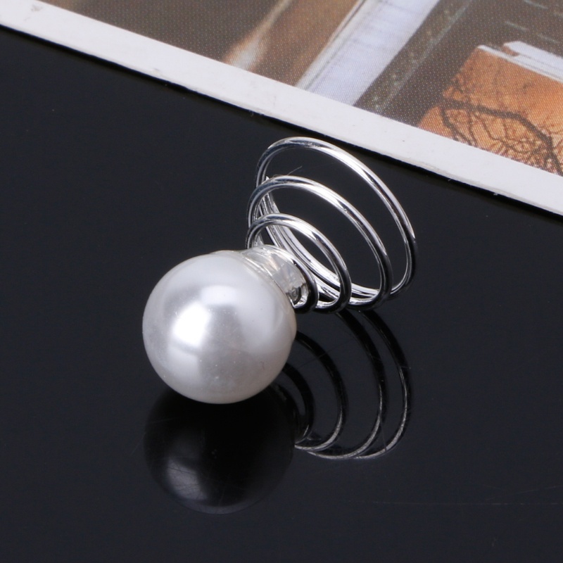 Set 10 Kẹp Tóc Dạng Xoắn Ốc Đính Hoa Và Ngọc Trai