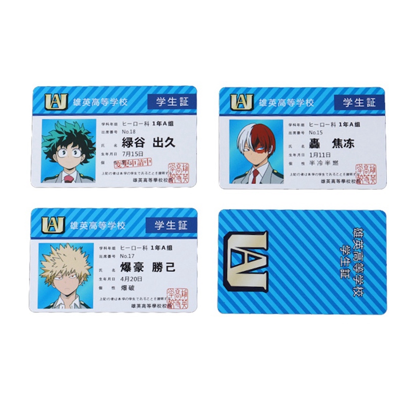 Thẻ tưởng niệm chủ đề phim Anime My Hero Academia polypropylene cao cấp