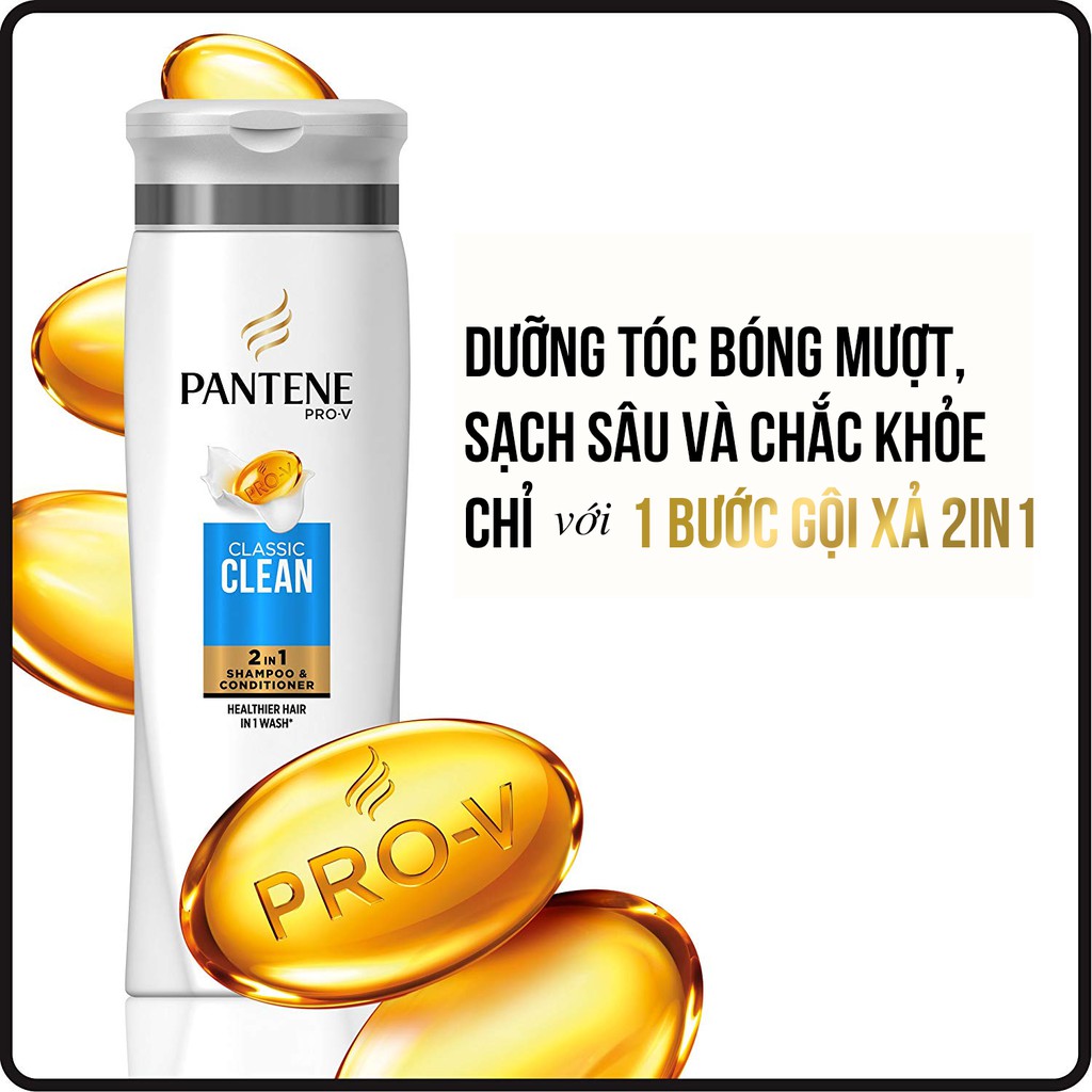 Dầu Gội Xả 2in1 Pantene Pro-V Classic Clean 375ml