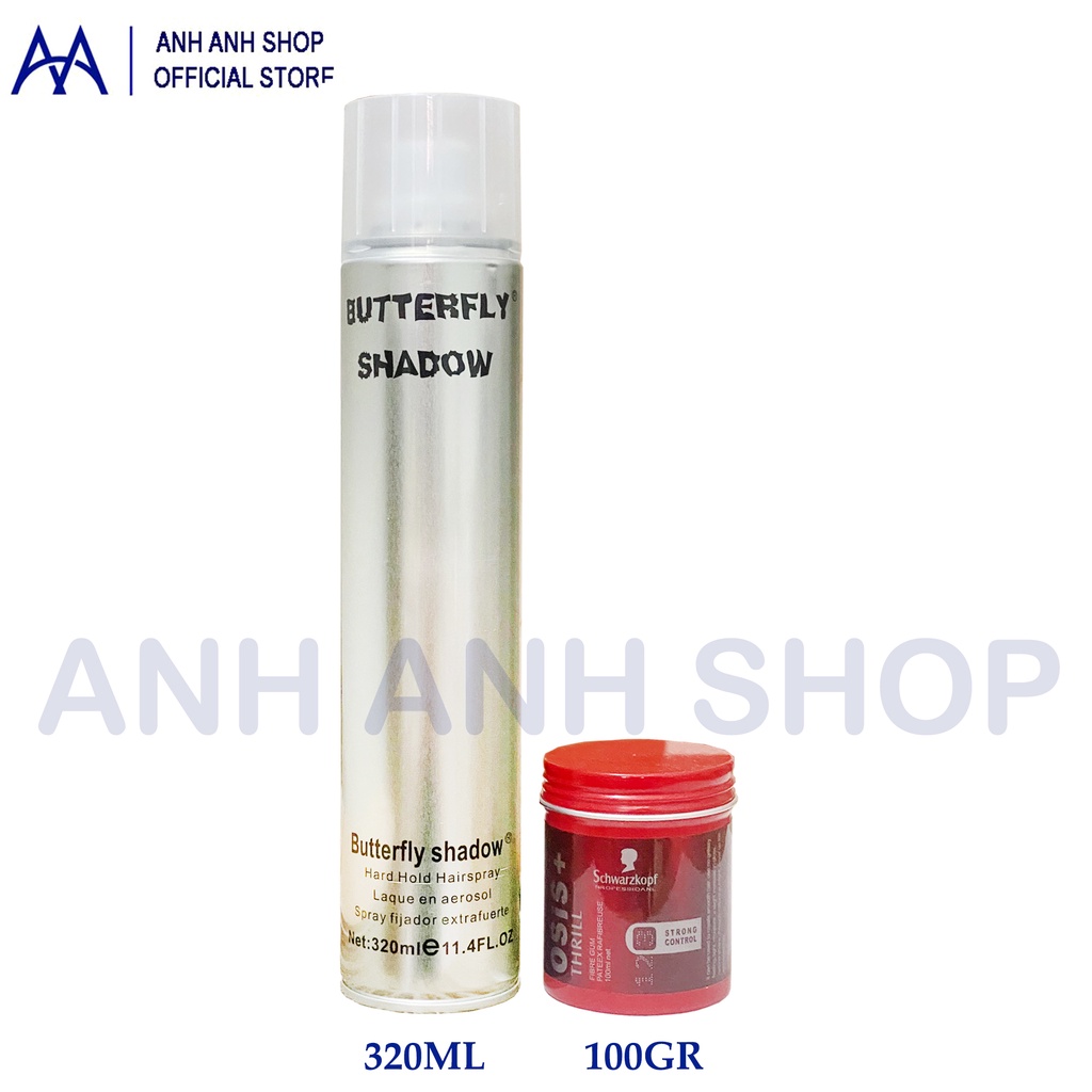 Combo Sáp vuốt tóc Osis và Gôm SHADOW chính hãng 320ml