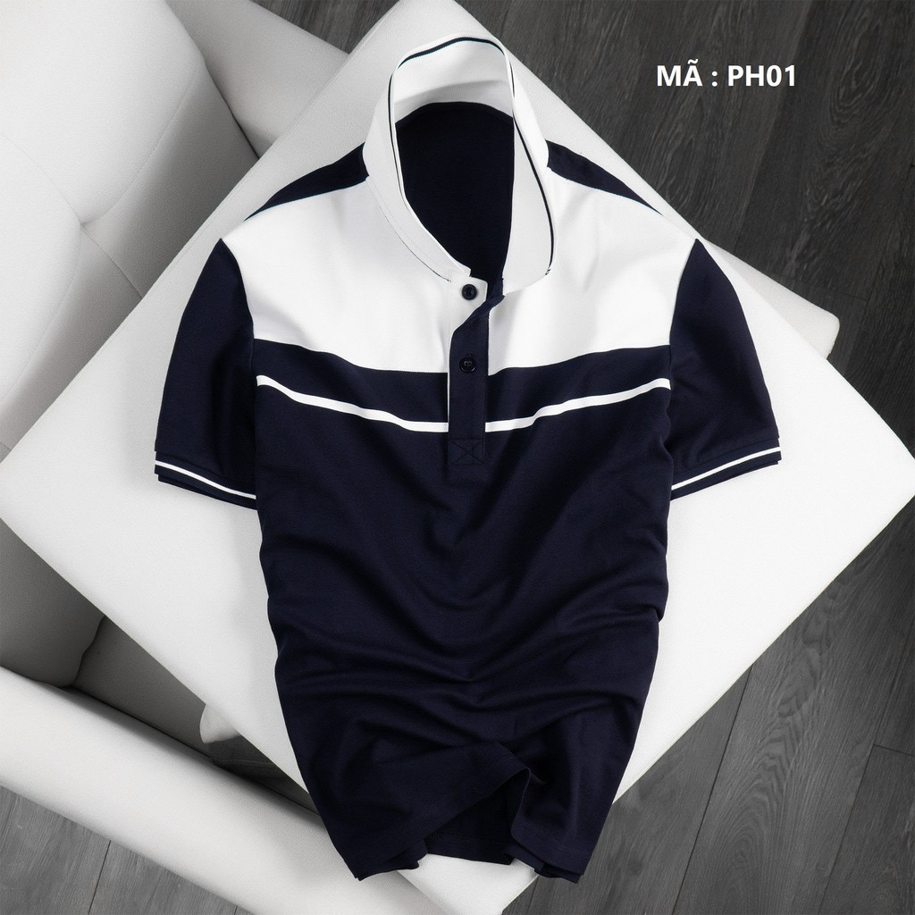 Áo thun nam có cổ tay ngắn, áo polo nam vải cotton from rộng 3 mẫu siêu hot | BigBuy360 - bigbuy360.vn