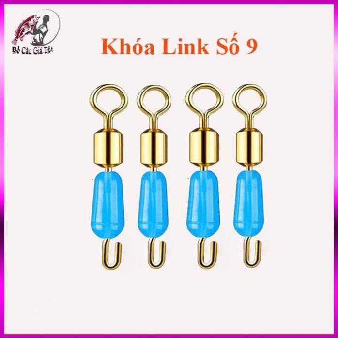 🟢 Khóa Link Câu Cá Chống Xoắn, Khóa Link Số 9, Phụ Kiện Câu Đài Cao Cấp