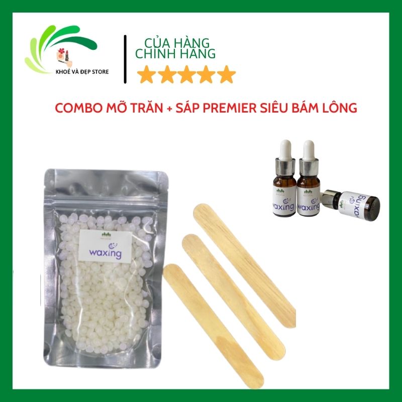 Combo sáp Wax lông tay chân nách, vùng bikini , sáp wax nóng siêu bám mọi loại lông, triệt lông cao cấp nhập khẩu